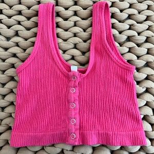 Hot pink snap tank